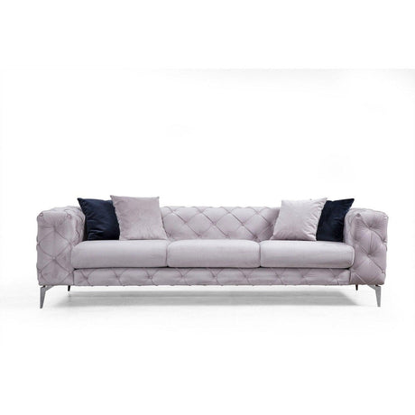 Canapea Fixa cu 3 Locuri Favalli, Chester, Gri deschis, 230x90x73 cm