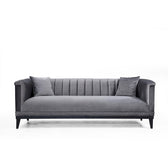 Canapea Fixa cu 3 Locuri Trendy, Gri Inchis, 225 x 89 x 79 cm