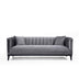 Canapea Fixa cu 3 Locuri Trendy, Gri Inchis, 225 x 89 x 79 cm