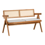 Canapea fixă Winslow, Light Walnut-Light Grey, 130x60x78 cm