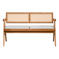 Detaliu material și finisaj pentru Canapea fixă Winslow, Light Walnut-Light Grey, 130x60x78 cm