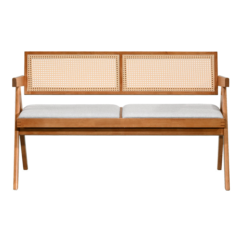 Canapea fixă Winslow, Light Walnut-Light Grey, 130x60x78 cm