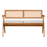 Canapea fixă Winslow, Light Walnut-Light Grey, 130x60x78 cm