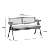 Canapea fixă Winslow, Light Walnut-Light Grey, 130x60x78 cm