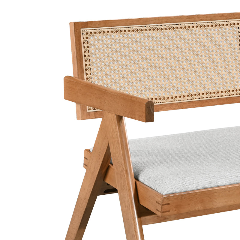 Canapea fixă Winslow, Light Walnut-Light Grey, 130x60x78 cm