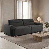 Canapea Harmonious, Stofa teddy, Antracit, 224x92x81 cm