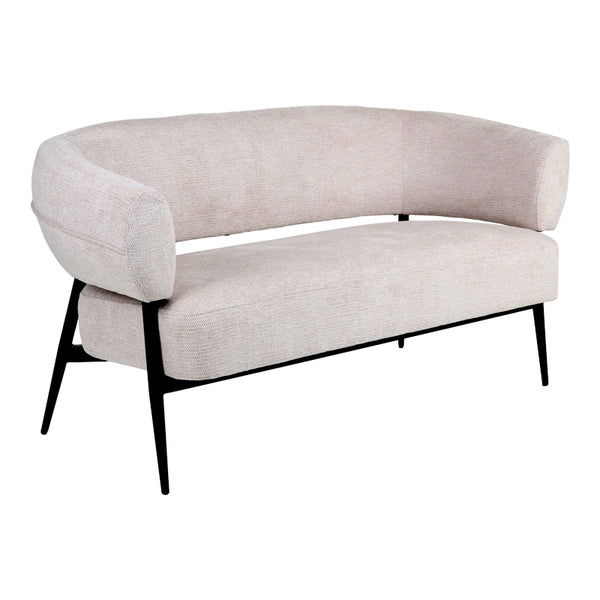Canapea Luvina, 2 locuri, stofa, picioare metalice, 145x71x73 cm