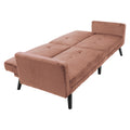 Canapea - pat Dream cu taburet din catifeaa marului putred, Roz, 209x157x80 cm, perspectiva suplimentara