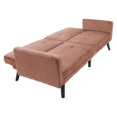 Canapea - pat Dream cu taburet din catifeaa marului putred, Roz, 209x157x80 cm, perspectiva suplimentara