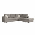 Coltar Canapea reversibila London stofa gri perne gri deschis 296x246x95 cm