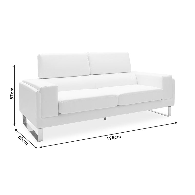 Canapea Shea 3 Locuri Ivory, Bej, 198x80x87 cm