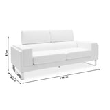 Canapea Shea 3 Locuri Ivory, Bej, 198x80x87 cm