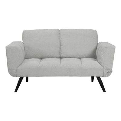 Canapea transformabilă Jackie, Bouclé, Gri Negru, 190x78x75 cm, perspectiva suplimentara