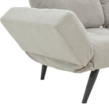 Canapea transformabilă Jackie, Bouclé, Gri Negru, 190x78x75 cm