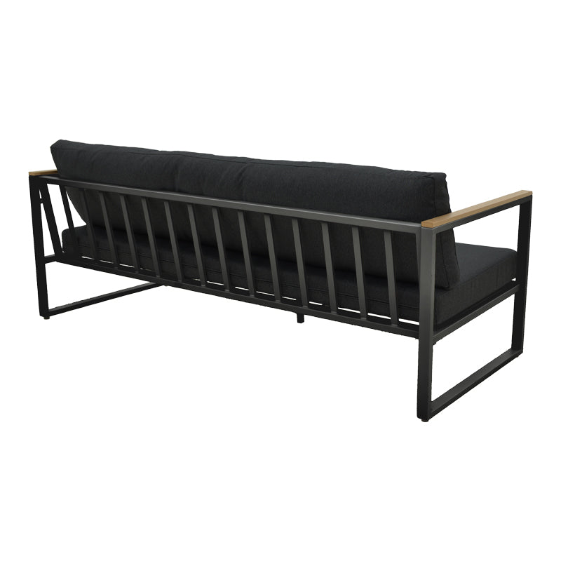 Canapea Aurelio, Metal, 3 locuri, 192x74x63 cm - Negru