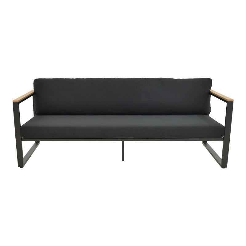 Canapea Aurelio, Metal, 3 locuri, 192x74x63 cm - Negru