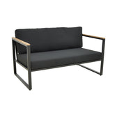 Canapea Two-seater sofa Aurelio, Negru, 130x74x63 cm Pakoworld, imagine principala produs, Canapea Fixa, culoare Negru, dimensiuni 130 74 63 cm