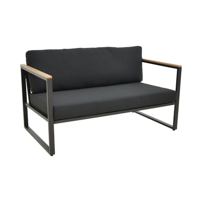 Canapea Two-seater sofa Aurelio, Negru, 130x74x63 cm Pakoworld, imagine principala produs, Canapea Fixa, culoare Negru, dimensiuni 130 74 63 cm