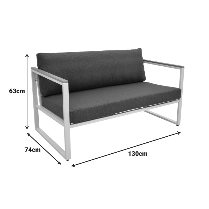 Canapea Two-seater sofa Aurelio, Negru, 130x74x63 cm