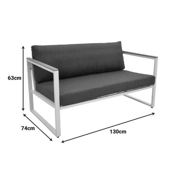 Canapea Two-seater sofa Aurelio, Negru, 130x74x63 cm