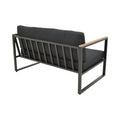 Canapea Two-seater sofa Aurelio, Negru, 130x74x63 cm Pakoworld, detaliu material si proportii, Canapea Fixa, culoare Negru, dimensiuni 130 74 63 cm