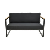 Canapea Two-seater sofa Aurelio, Negru, 130x74x63 cm Pakoworld, imagine produs 4, Canapea Fixa, culoare Negru, dimensiuni 130 74 63 cm