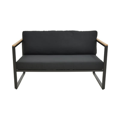 Canapea Two-seater sofa Aurelio, Negru, 130x74x63 cm Pakoworld, imagine produs 4, Canapea Fixa, culoare Negru, dimensiuni 130 74 63 cm