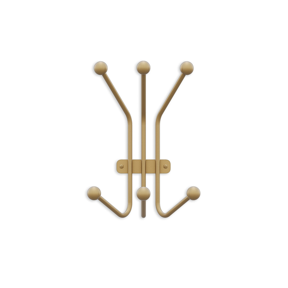 Cârlig de perete metalic Ant-A, Aur, 13x30x23 cm