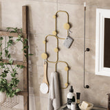 Cuier de perete metalic, 5x28x70 cm - Auriu