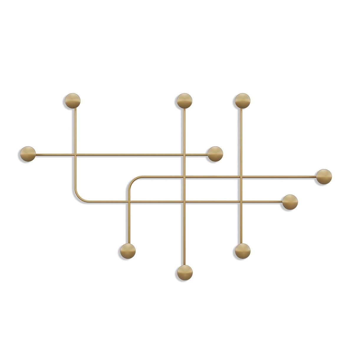 Cârlig de perete metalic Samara-A, Aur, 10x64x107 cm