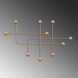 Cârlig de perete metalic Samara-A, Aur, 10x64x107 cm