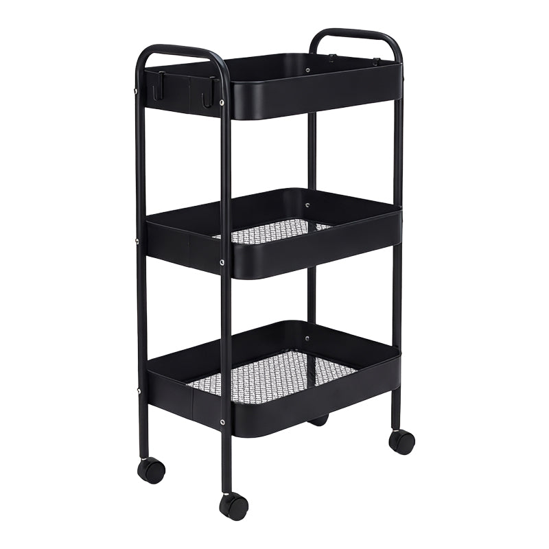 Carucior 3 Niveluri Nedea, Metal, Alb, 41x30x77 cm - Negru