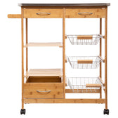 Caruicior cu 7 niveluri Esla bambus, alb Natural, 74x37x86 cm, imagine suplimentara