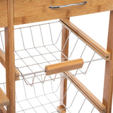 Caruicior cu 7 niveluri Esla bambus, alb Natural, 74x37x86 cm