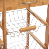 Caruicior cu 7 niveluri Esla bambus, alb Natural, 74x37x86 cm, detaliu produs
