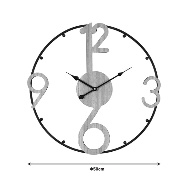 Ceas de perete Broda metal, neagra, 50x50 cm