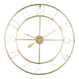 Ceas de perete Compa metalic, aurie, 80x80 cm