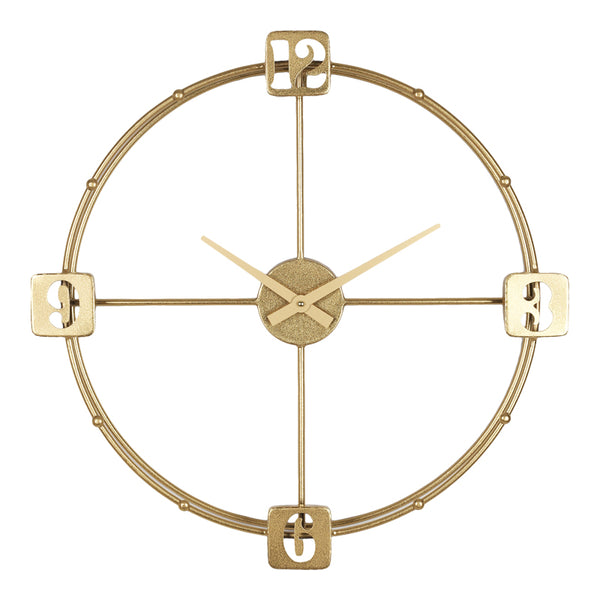 Ceas de perete Hunga metal, aurie, 60x60 cm