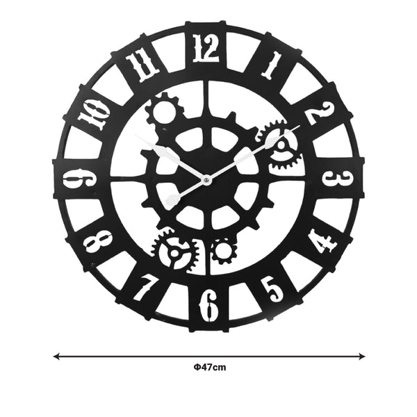 Ceas de perete Idanst metal, neagra, 47x47 cm