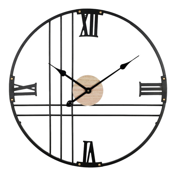 Ceas de perete Latine metal, neagra, 60x60 cm