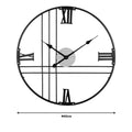 Ceas de perete Latine metal, neagra, 60x60 cm, imagine suplimentara