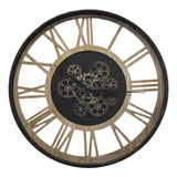 Ceas de perete Paul negru-metal Natural-mdf, D57x6 cm