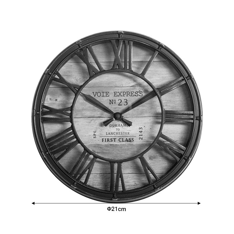 Ceas de perete Robin, bronz antic, D21x5 cm, detaliu produs