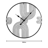 Ceas de perete Tanel metal, neagra, 60x60 cm