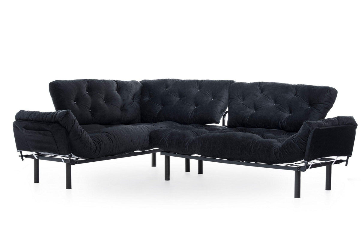 Coltar Extensibil Mocca, Interschimbabil, 100x147x60 cm - Negru