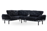 Coltar Extensibil Mocca, Interschimbabil, 100x147x60 cm - Negru