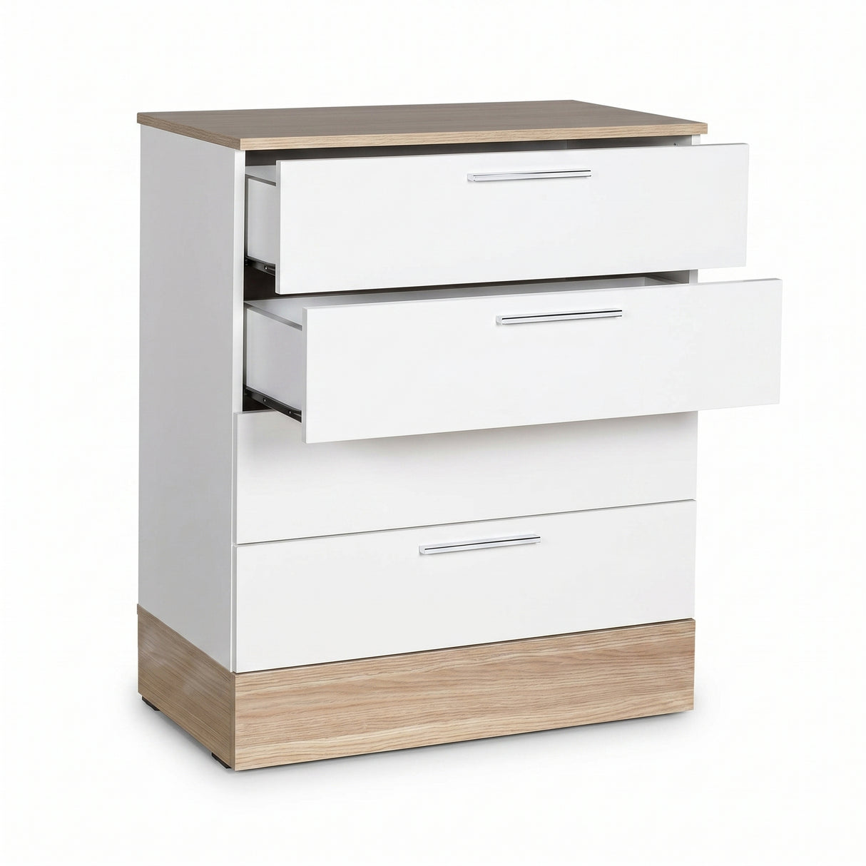 Comoda Adore Base, 4 sertare, Crem / Alb, 72x88x40 cm
