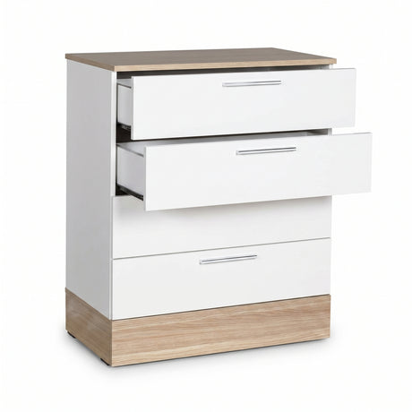 Comoda Adore Base, 4 sertare, Crem / Alb, 72 x 88 x 40 cm