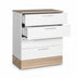 Comoda Adore Base, 4 sertare, Crem / Alb, 72 x 88 x 40 cm