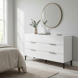 Comoda Adore Oryana, 3 sertare, Alb - Nuc, 140x81x44 cm - Alb